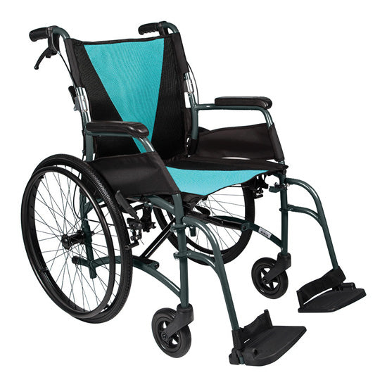 Teal Aluminium Aspire Vida Folding Wheelchair Self Propelled MWS449880