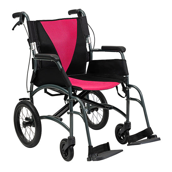 Magenta Aluminium Aspire Vida Folding Wheelchair Attendant Propelled MWS449882