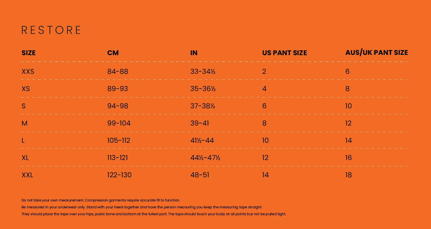 SRC Restore Support Mini Shorts 6010003 Sizing
