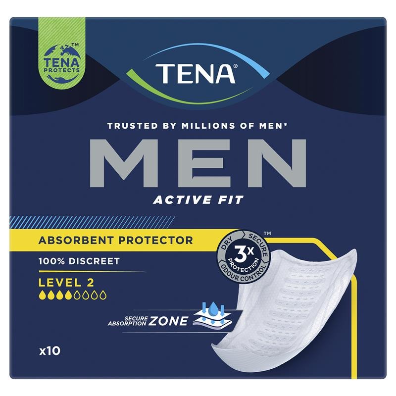 TENA Men Active Fit Absorbent Protector Level 2 10 Pack 750759