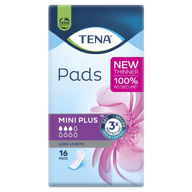 TENA Pads Mini Plus Long Length 16 Pack 760397