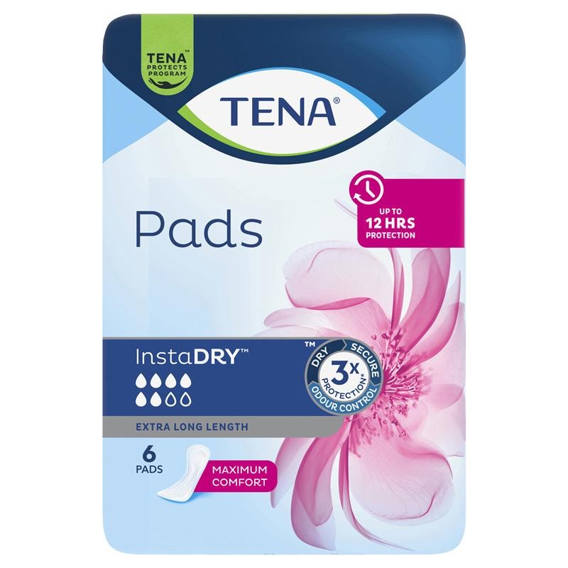 TENA Pads InstaDRY Extra Long Length 6 Pack 760946