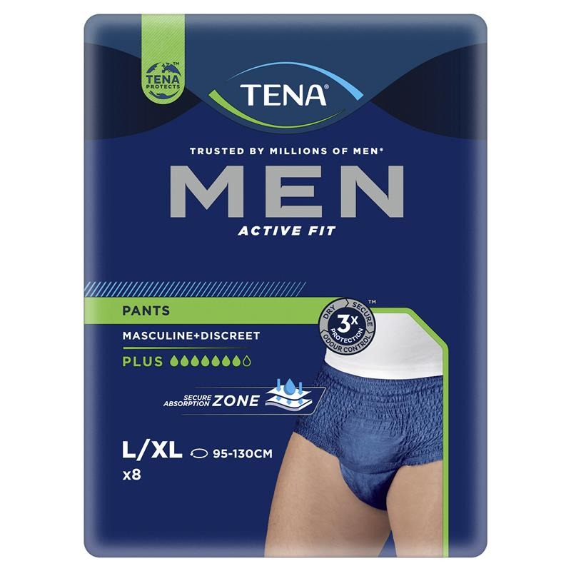 TENA Men Active Fit Pants Plus L/XL 8 Pack 772629