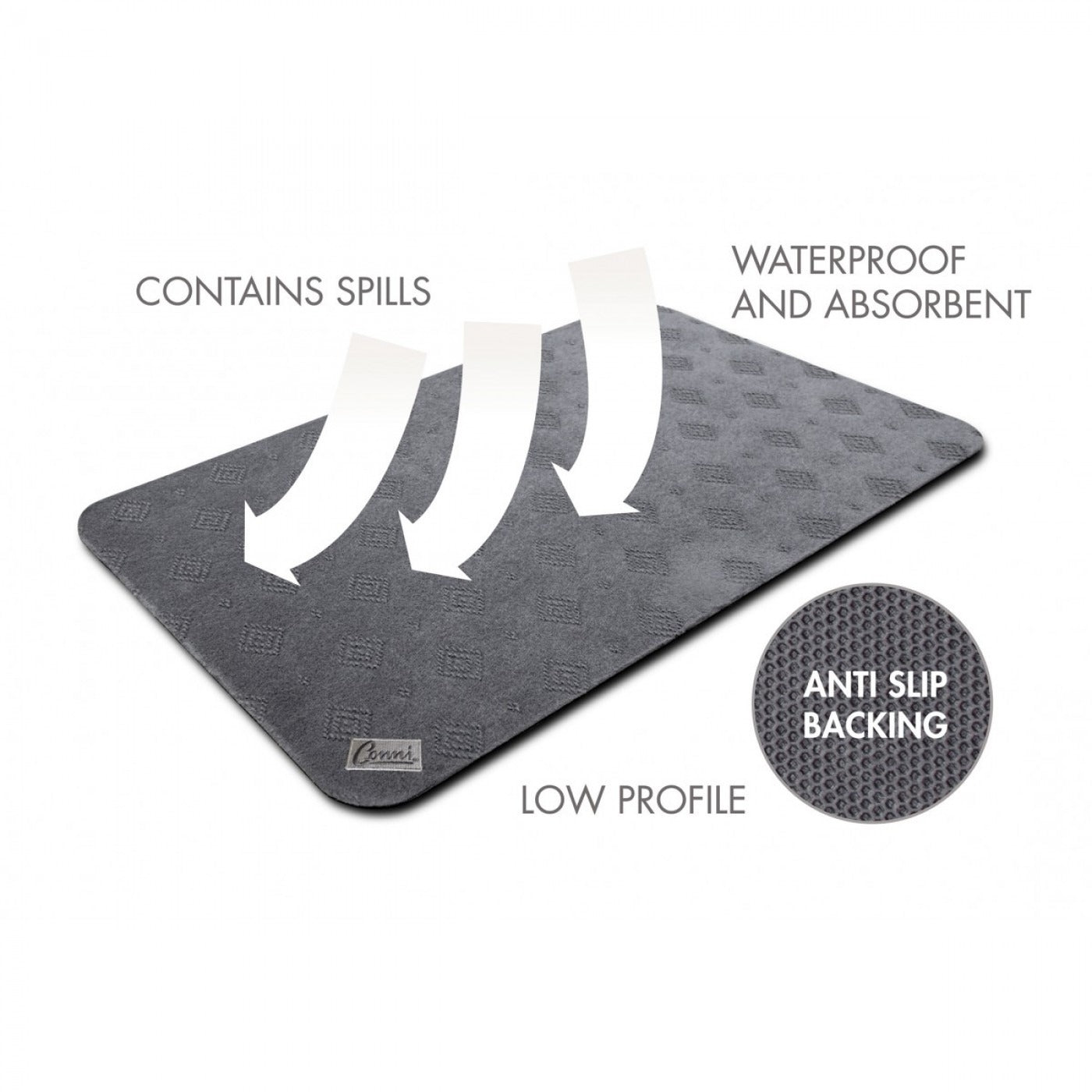 Conni Anti Slip Floor Mat Classic Grey 99-060090-00-1