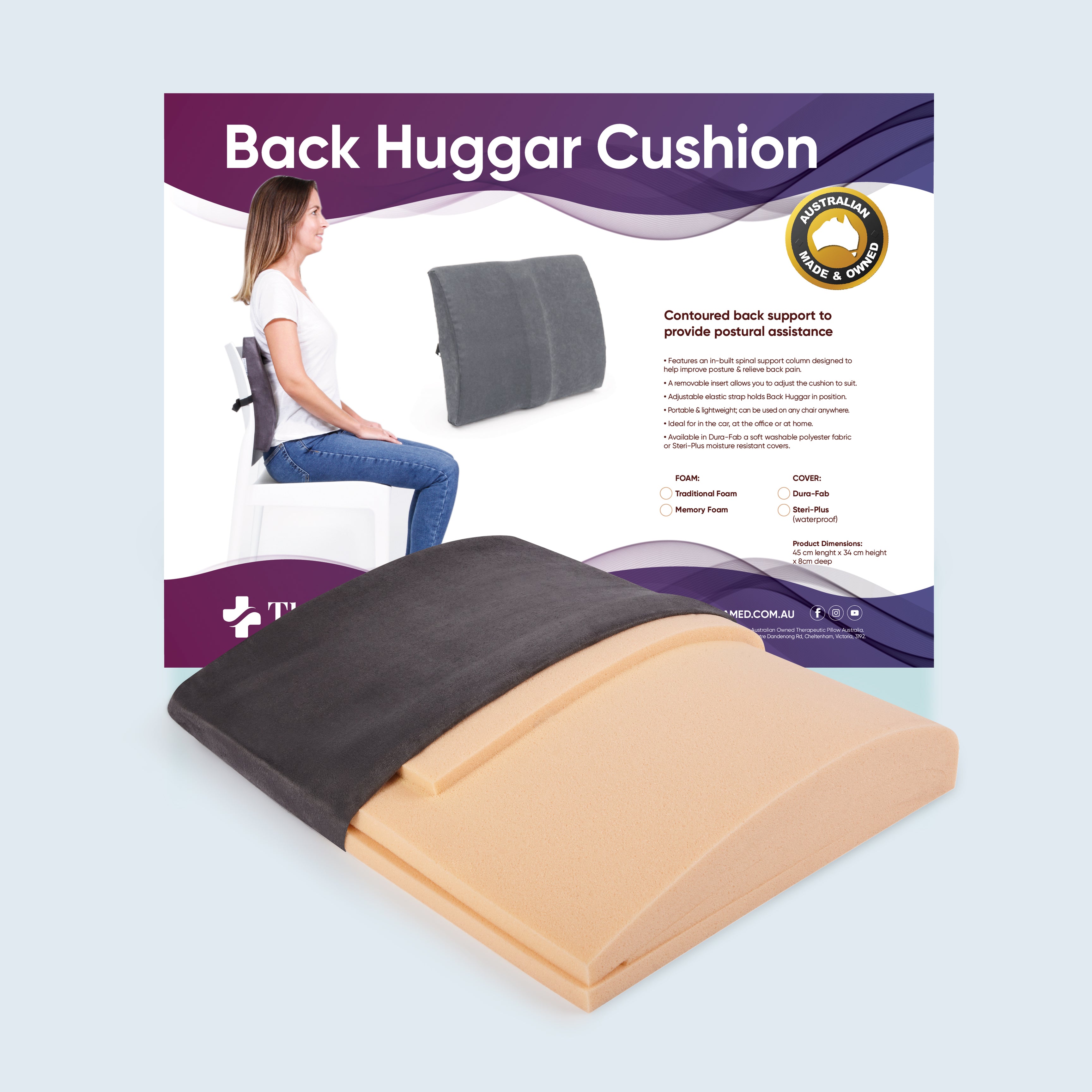 Back Huggar Chair Cushion Memory DuraFab A110011001