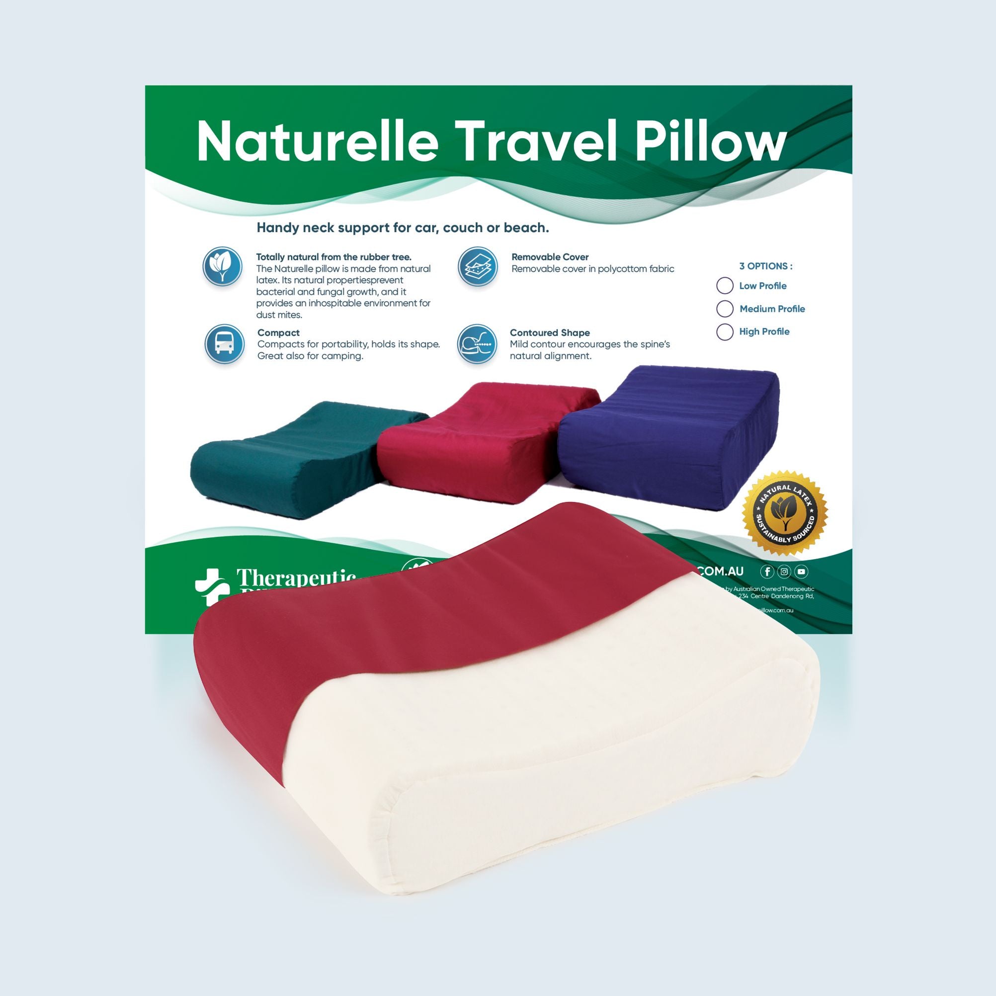 Naturelle Latex Travel Pillow Low A135023143