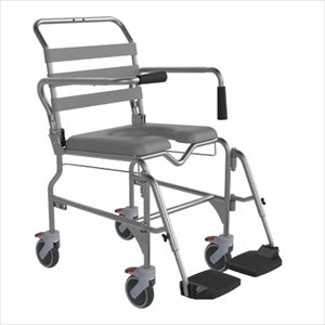 Stainless Steel Aspire Shower Commode Swing Away Footrest Attendant Propelled 460mm BTC065900