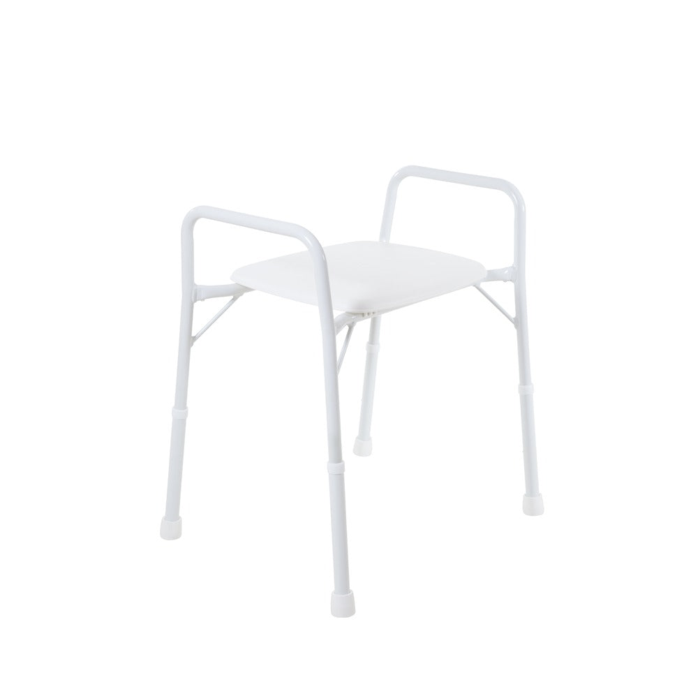 White Aluminium Aspire Shower Stool Wide BTS119015