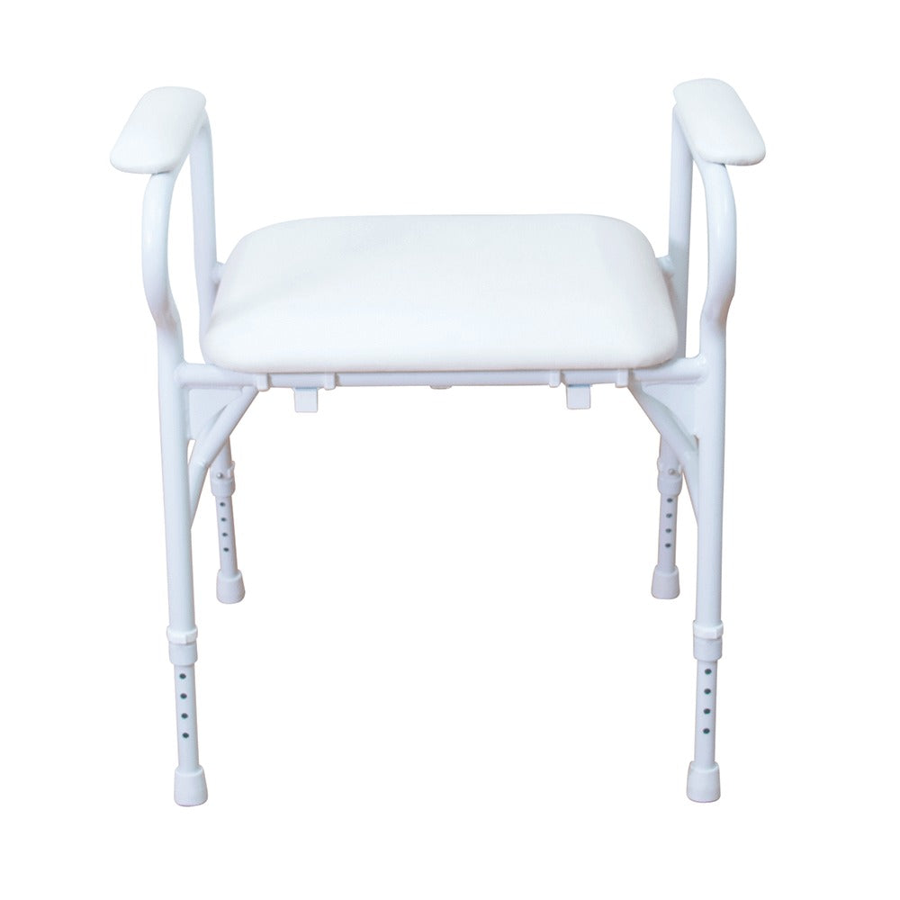 White Aluminium Aspire Shower Stool MAXI Adjustable BTS119030