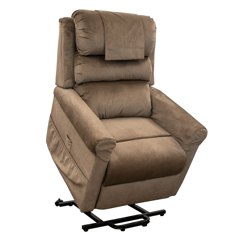 Mocha Quilted Upholstery Aspire Maui Dual Action Lift Recline Chair Raised CHP227110