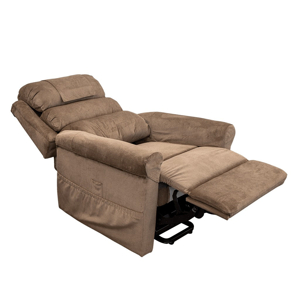 Mocha Quilted Upholstery Aspire Maui Dual Action Lift Recline Chair Reclined CHP227110