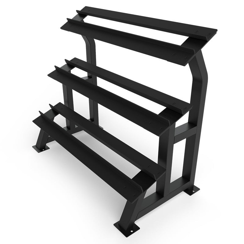 Dumbbell Rubber Hex Storage Rack 3 Tier  Side D-HRACK3-1