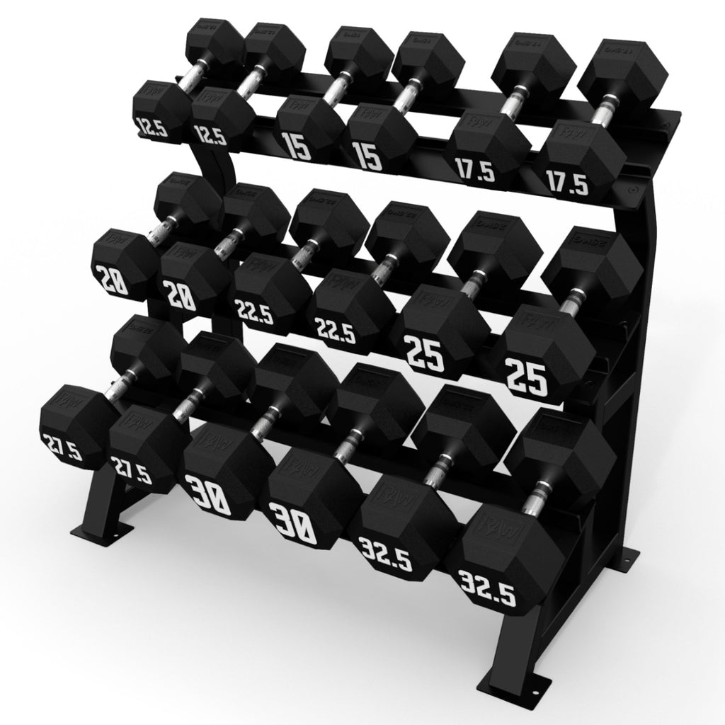 Dumbbell Rubber Hex Storage Rack 3 Tier  D-HRACK3-1