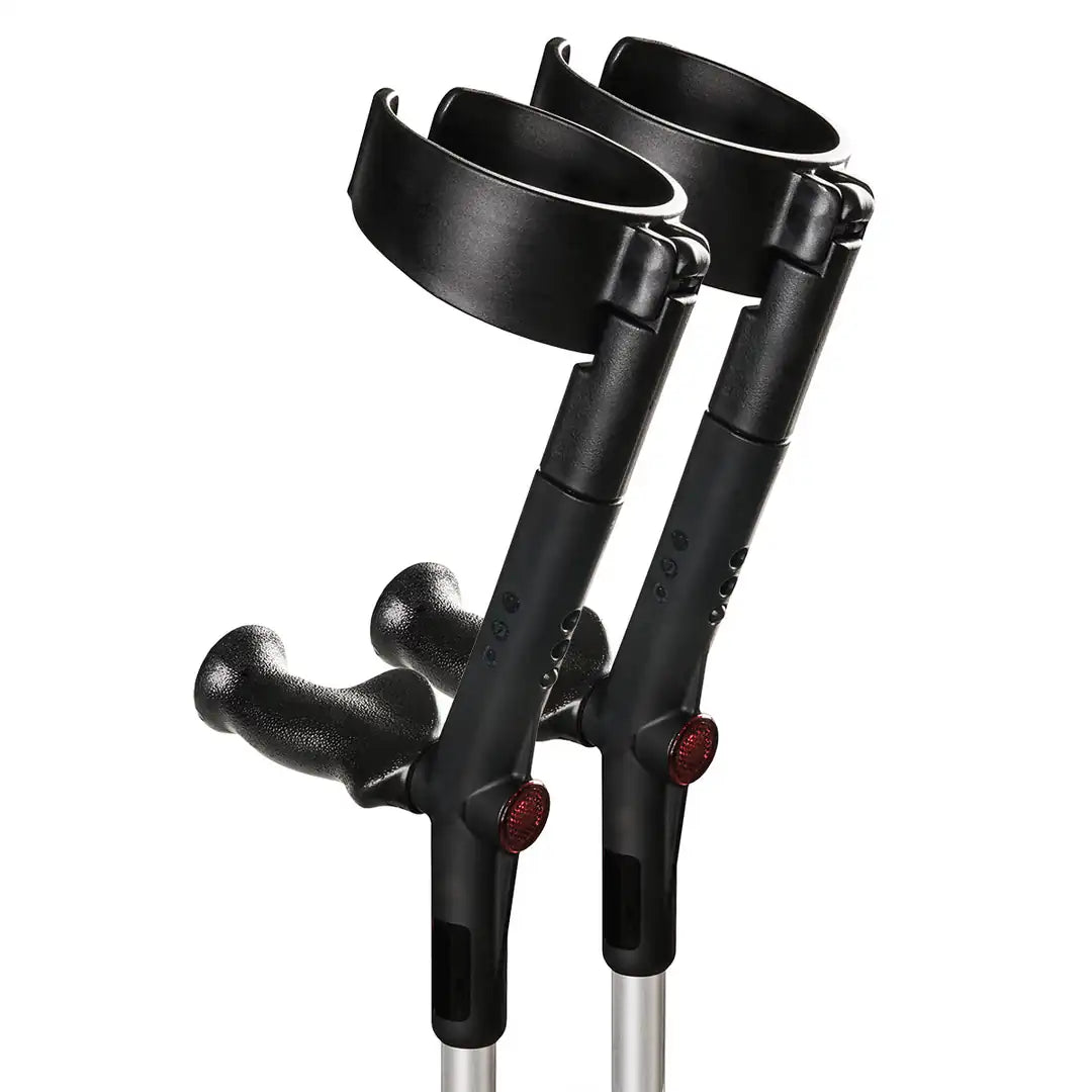 Safe-In-Anatom-Soft Forearm Crutches - Rebotec - Black - DJ118.1