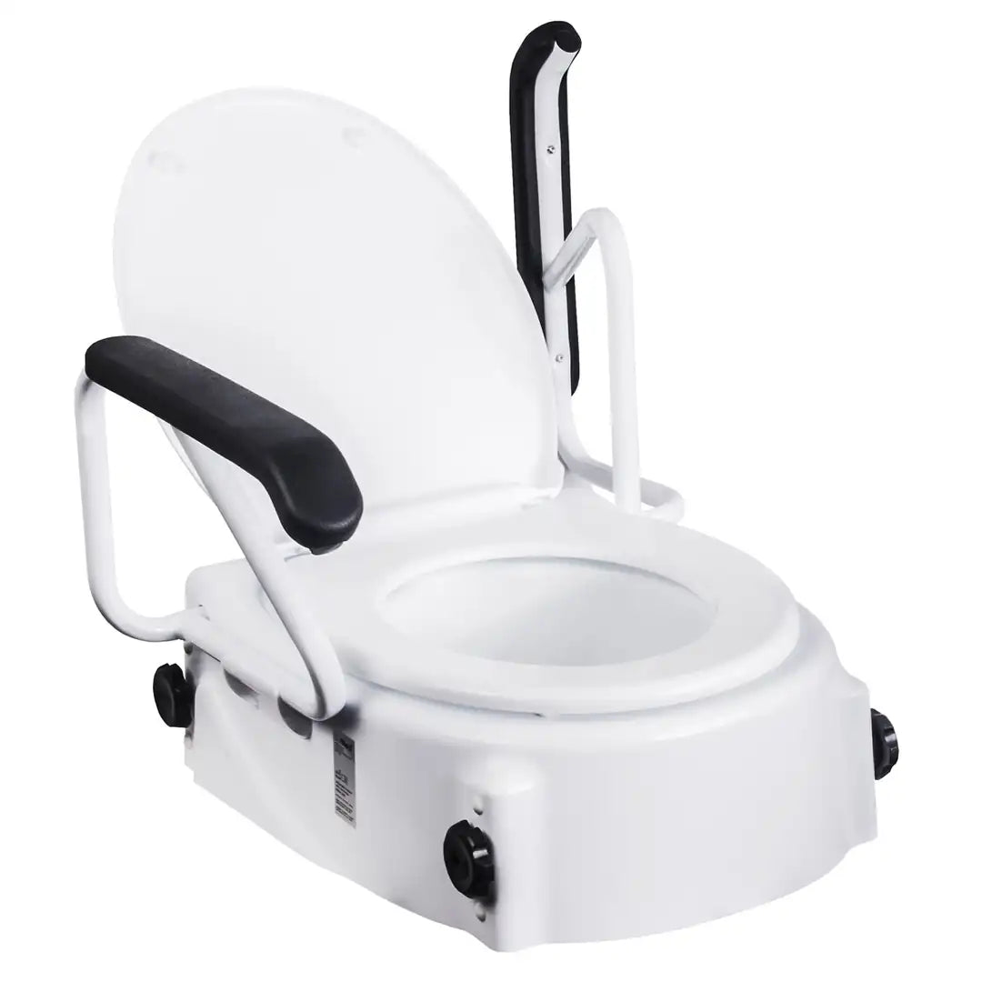 Adjustable Raised Toilet Seat with Armrests DJ348