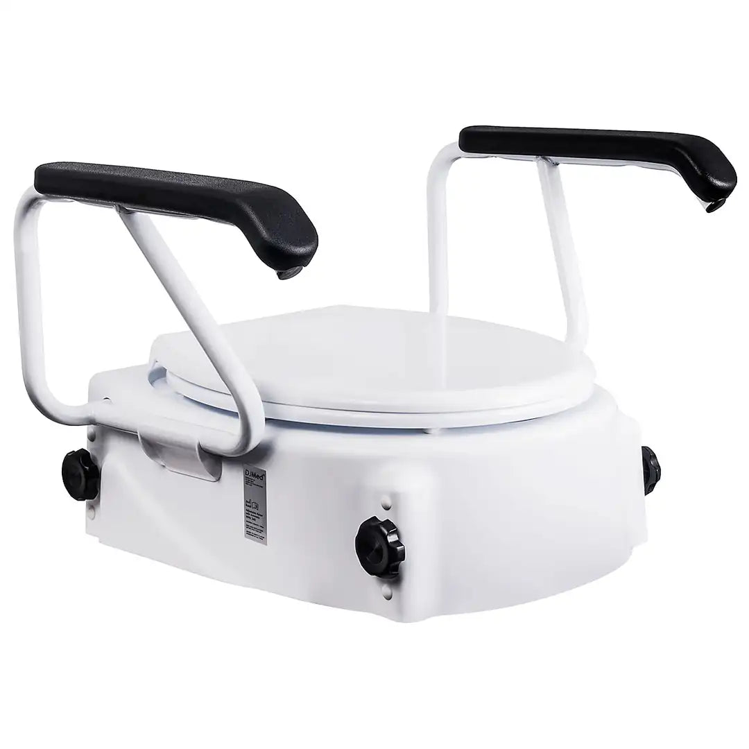 Adjustable Raised Toilet Seat with Armrests DJ348