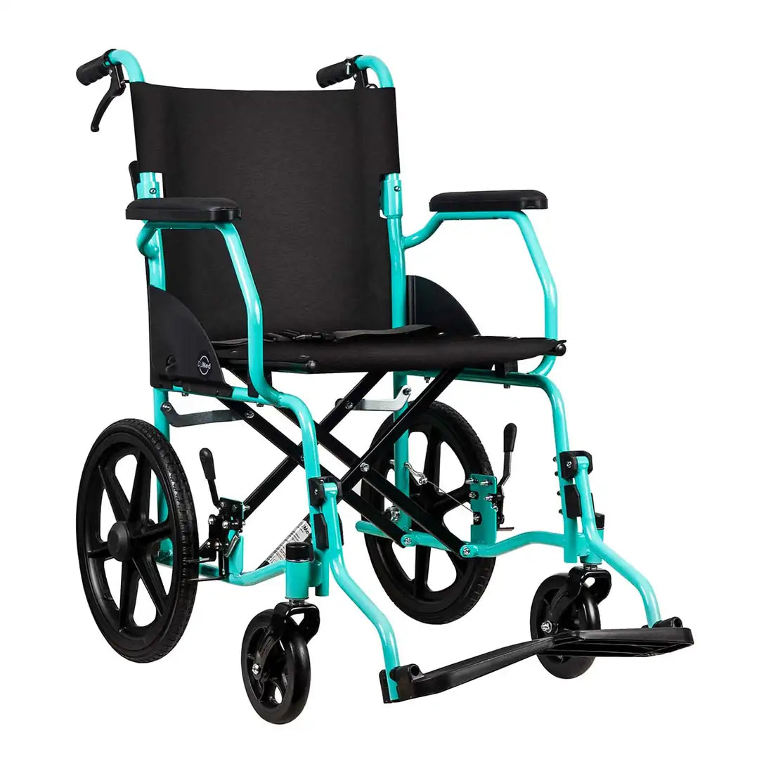 Classic Transit Wheelchair - DJ Med - Aqua - DJ70773