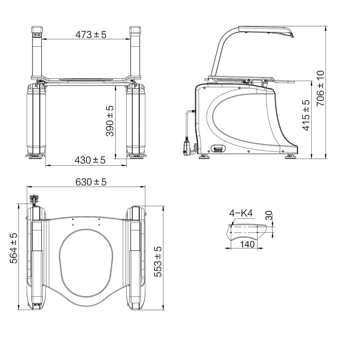 Toilet Seat Lift Electric Powered - DJ Med DJ810200