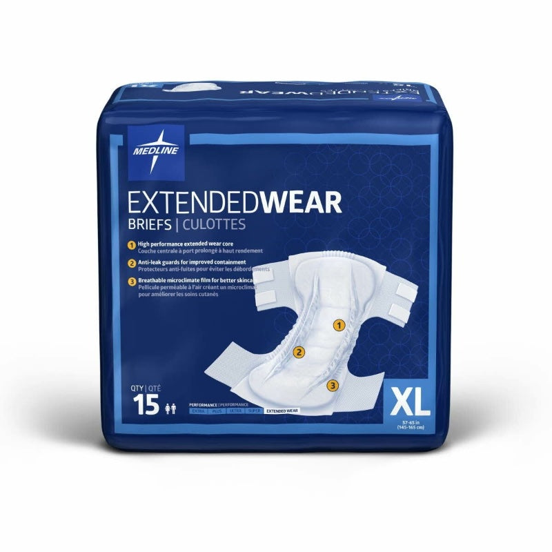 Medline FitRight Extended Wear Briefs X Large 15 Pack MTB80600