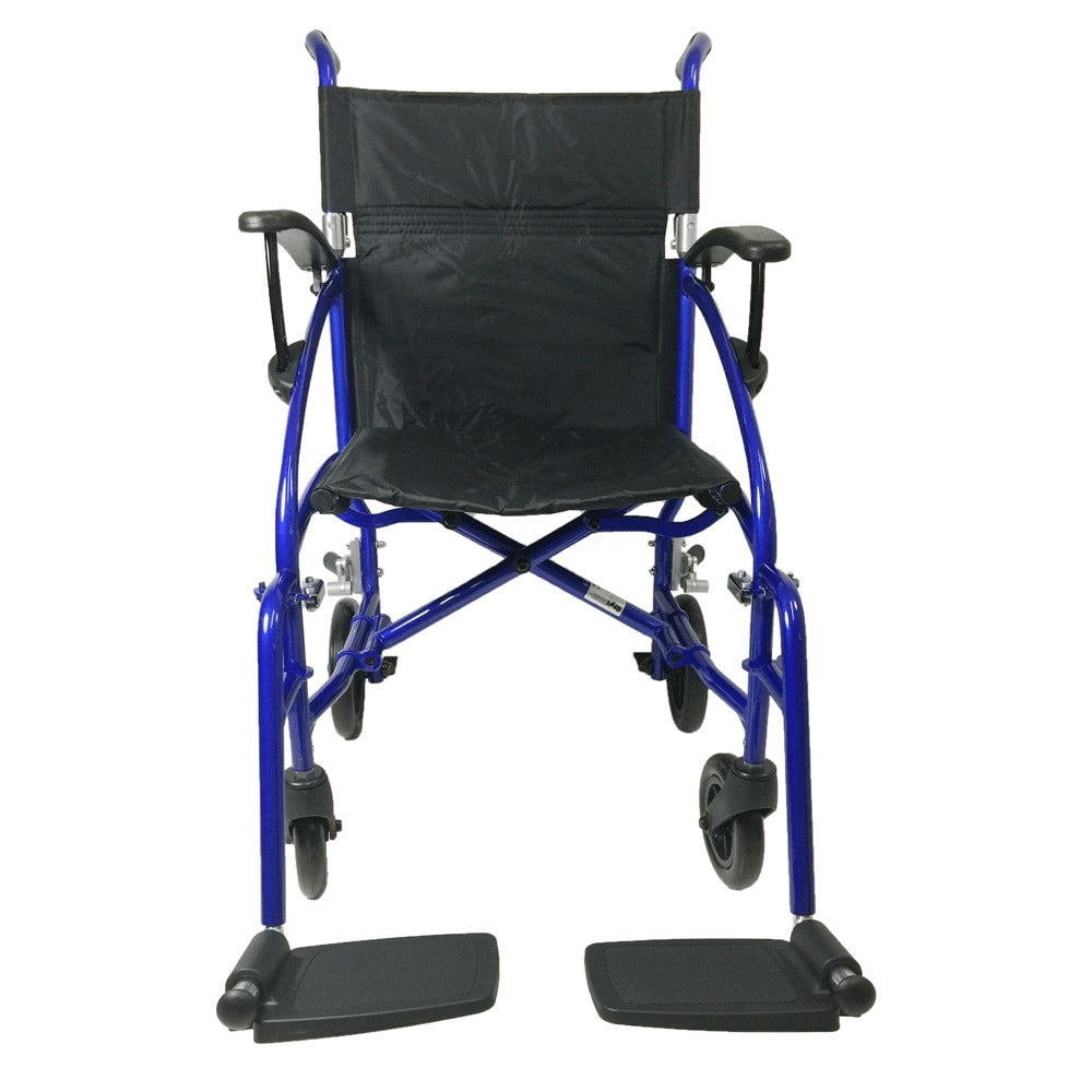 Blue Aluminium Aspire Lite Wheelchair Front MWS442300