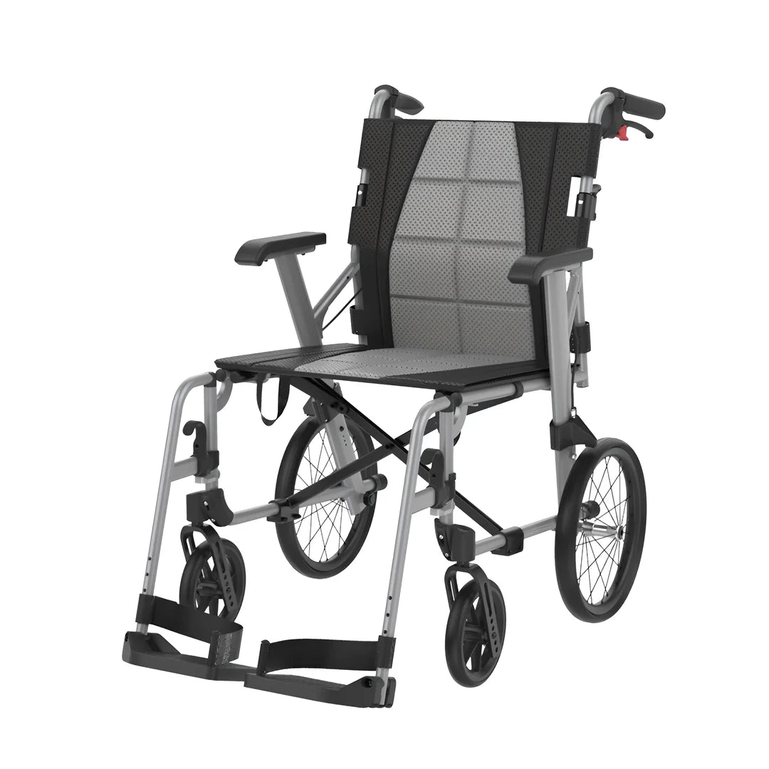 Silver Aluminium Aspire Socialite Folding Wheelchair Attendant Propelled MWS449800