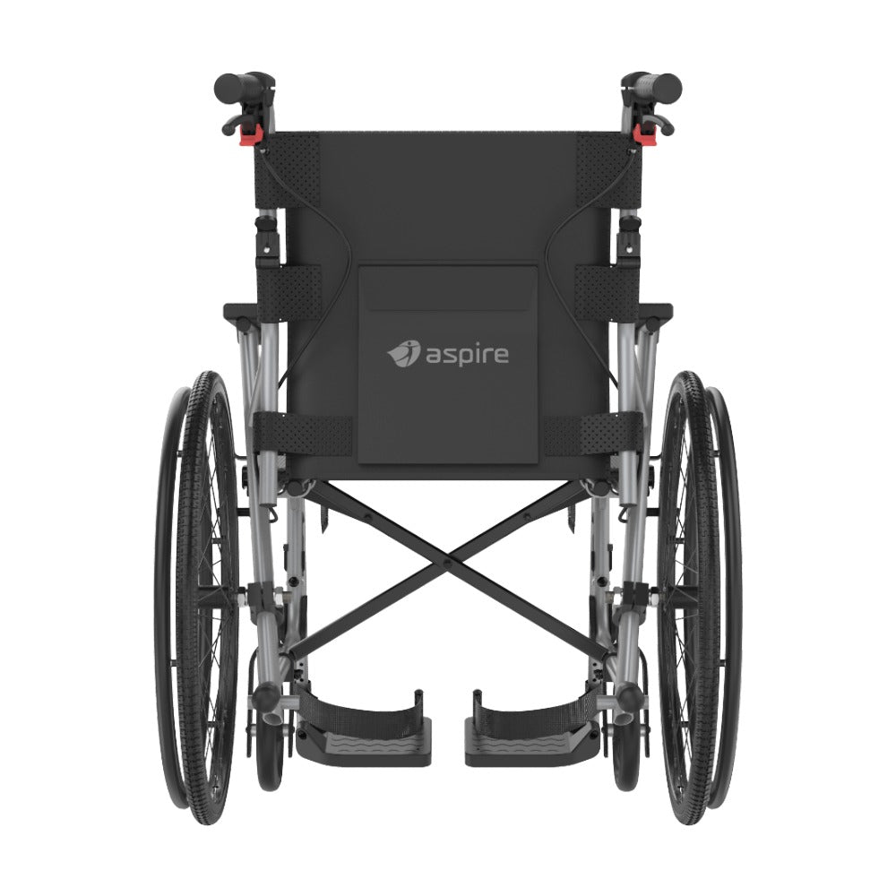 Silver Aluminium Aspire Socialite Folding Wheelchair Self Propelled MWS449820