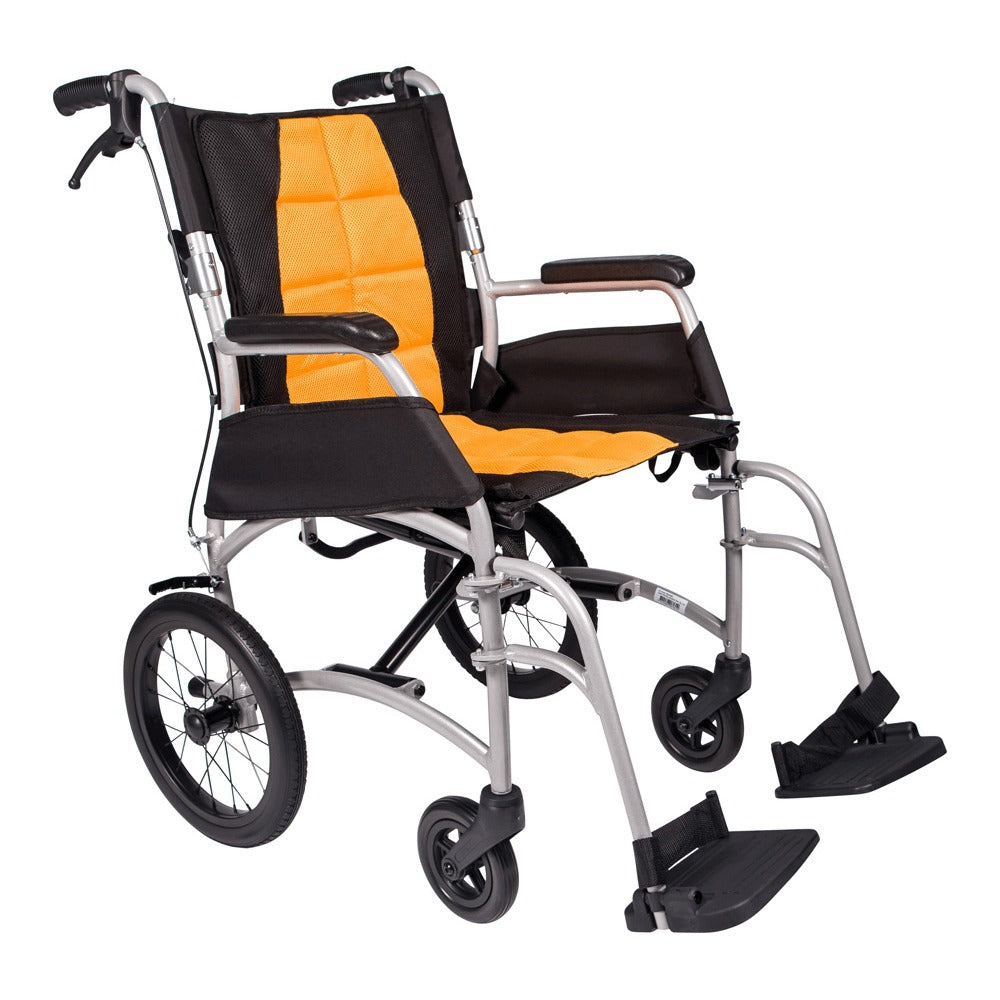 Orange Aluminium Aspire Vida Folding Wheelchair Attendant Propelled MWS449850