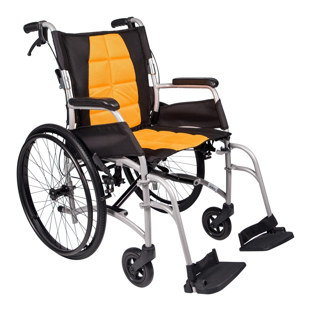 Orange Aluminium Aspire Vida Folding Wheelchair Self Propelled MWS449860