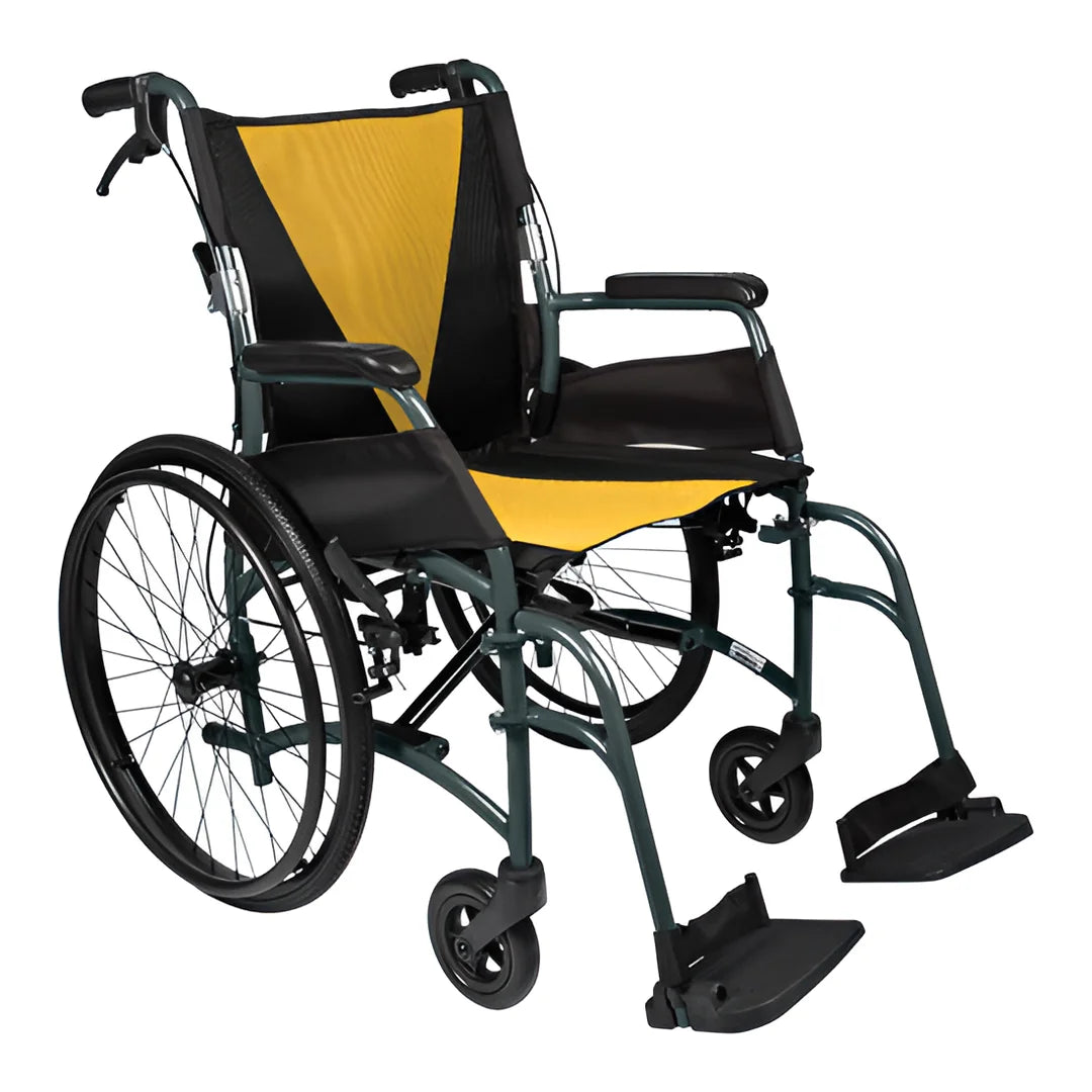 Mustard Aluminium Aspire Vida Folding Wheelchair Self Propelled MWS449876