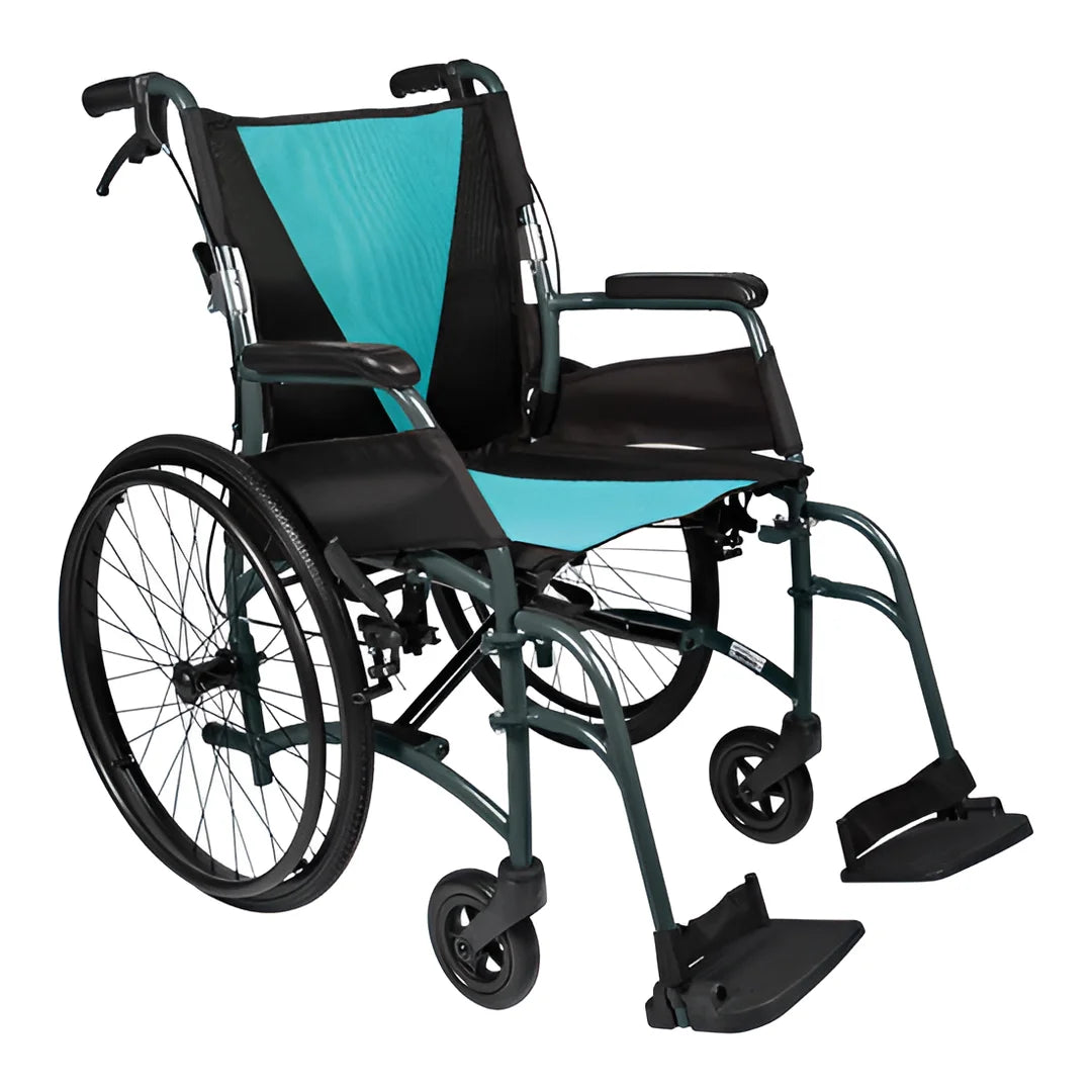 Teal Aluminium Aspire Vida Folding Wheelchair Self Propelled MWS449880
