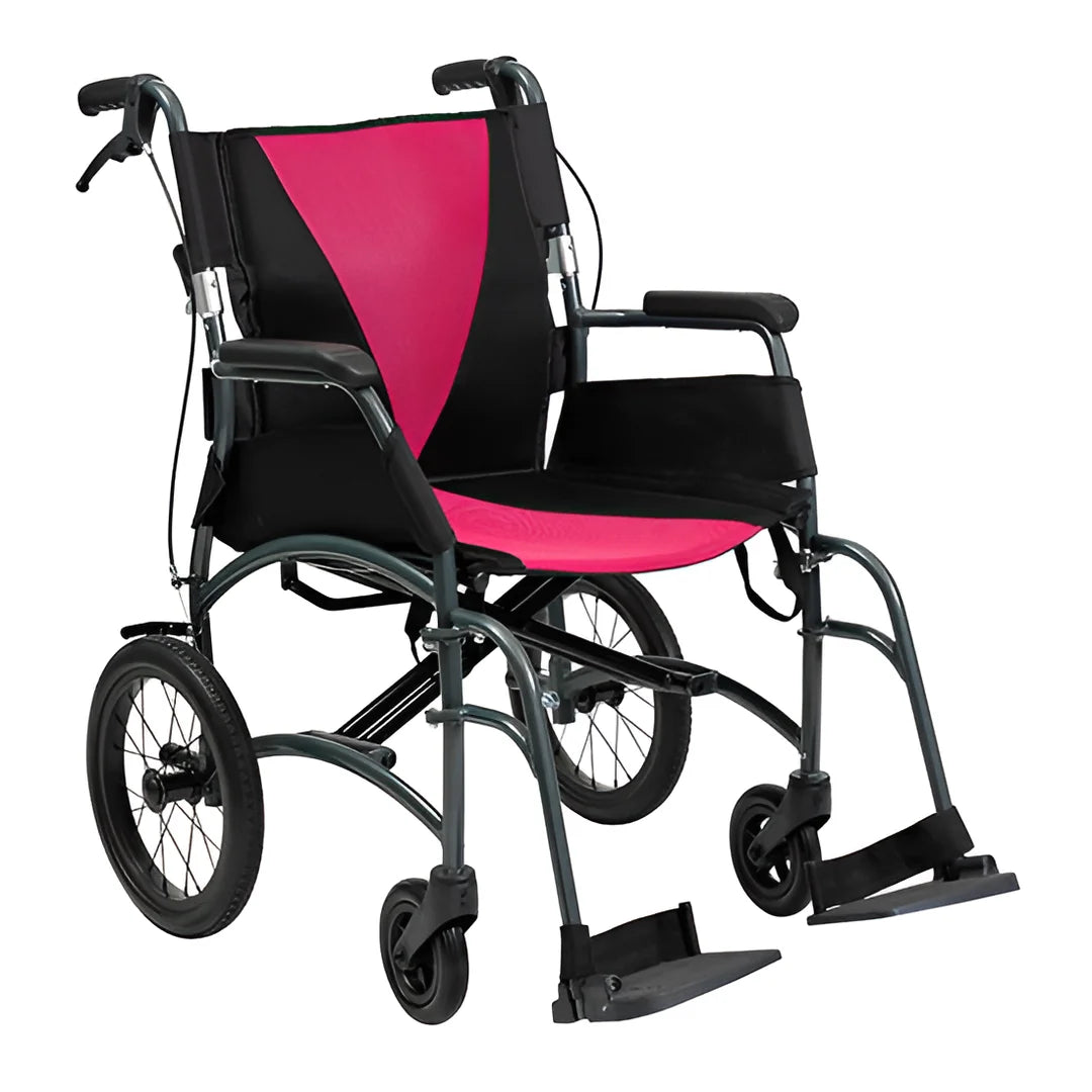 Magenta Aluminium Aspire Vida Folding Wheelchair Attendant Propelled MWS449882