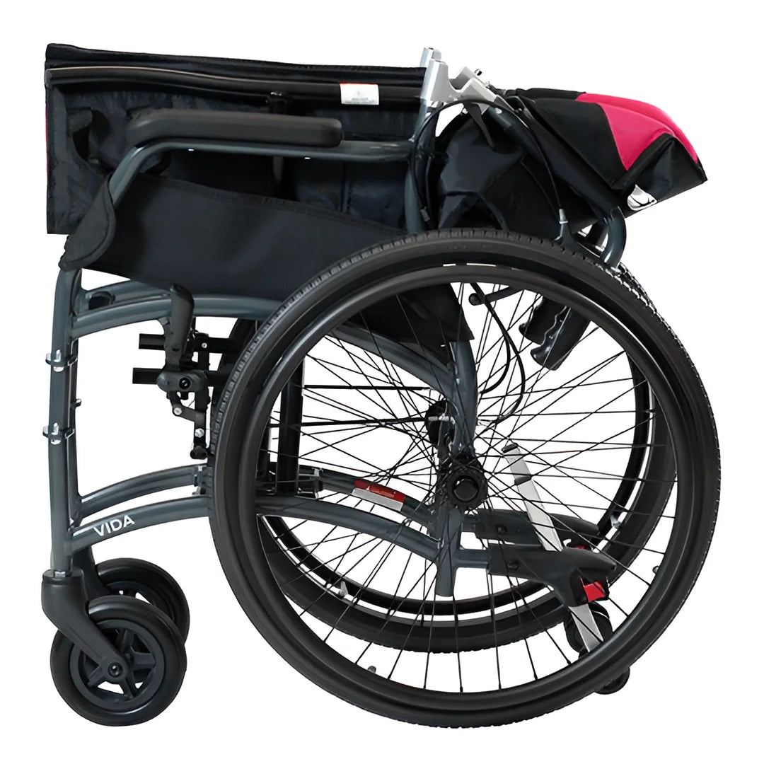 Magenta Aluminium Aspire Vida Folding Wheelchair Self Propelled MWS449884