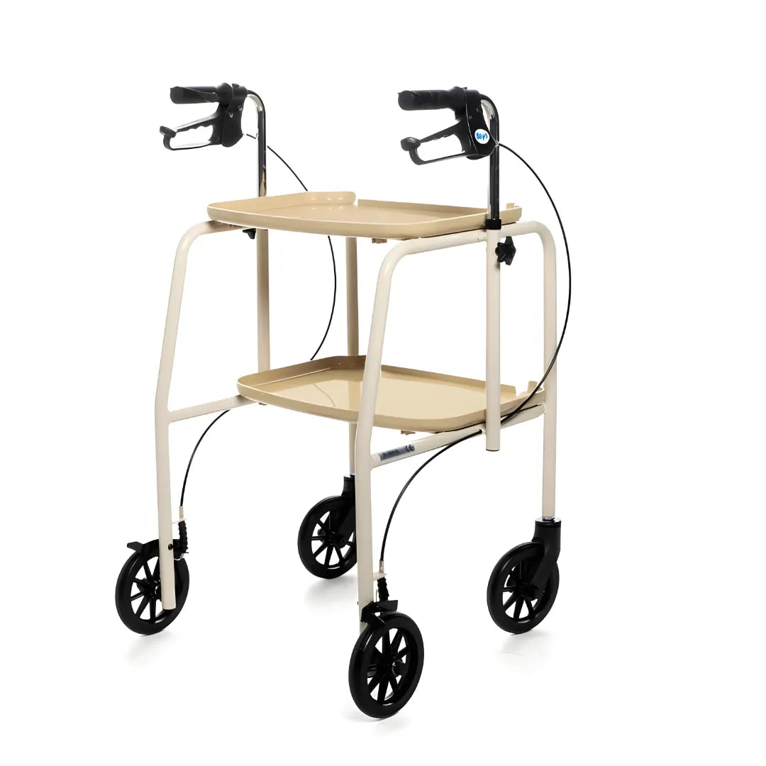 Mobile Tray Walker with Handbrakes Beige Days S1126