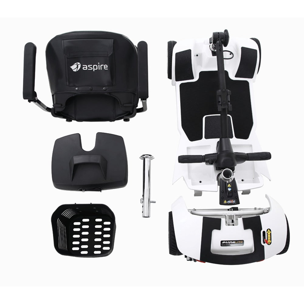 White Aspire Supalite Boot Mobility Scooter Disassembled SCT670616