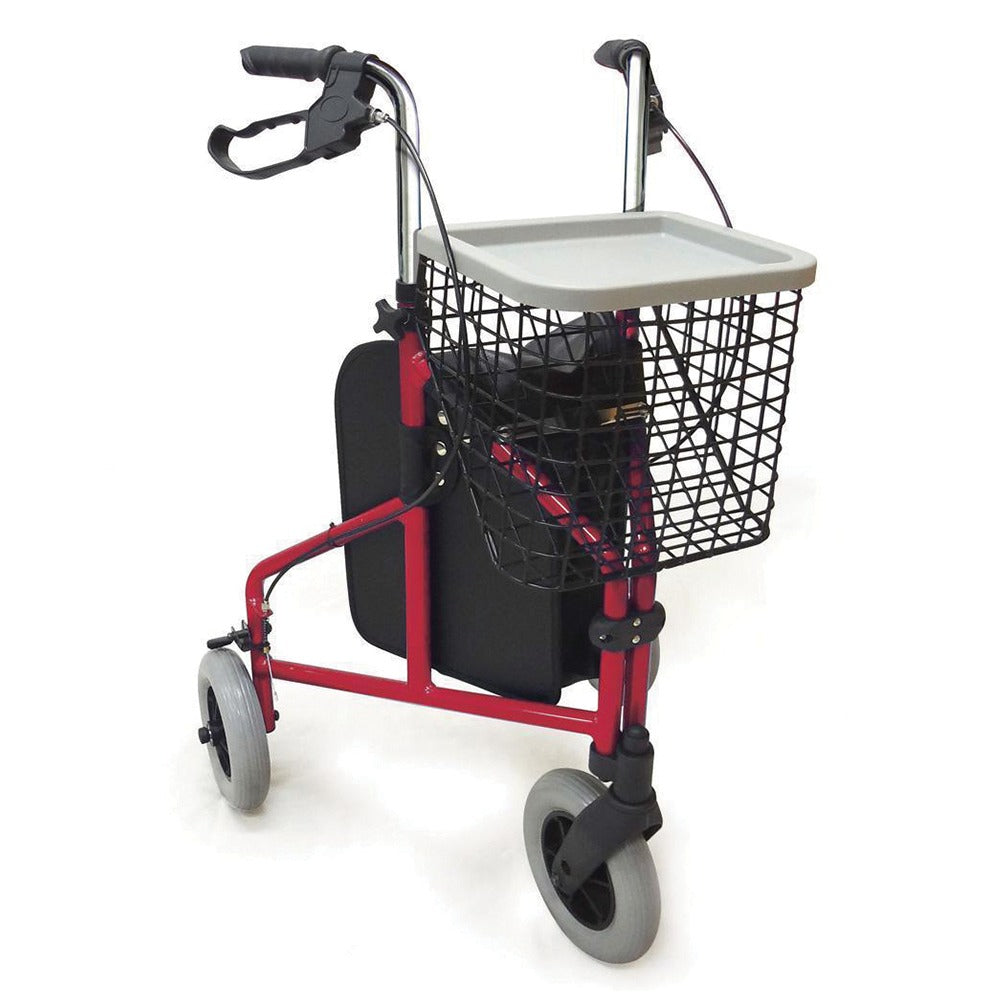 Red Powder Coated Steel Aspire Tri Wheel Walker WAF705500