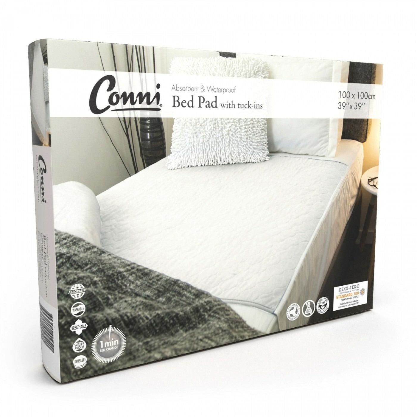 Conni Bed Pad with Tuck-Ins White CCD-100100-25-1WH