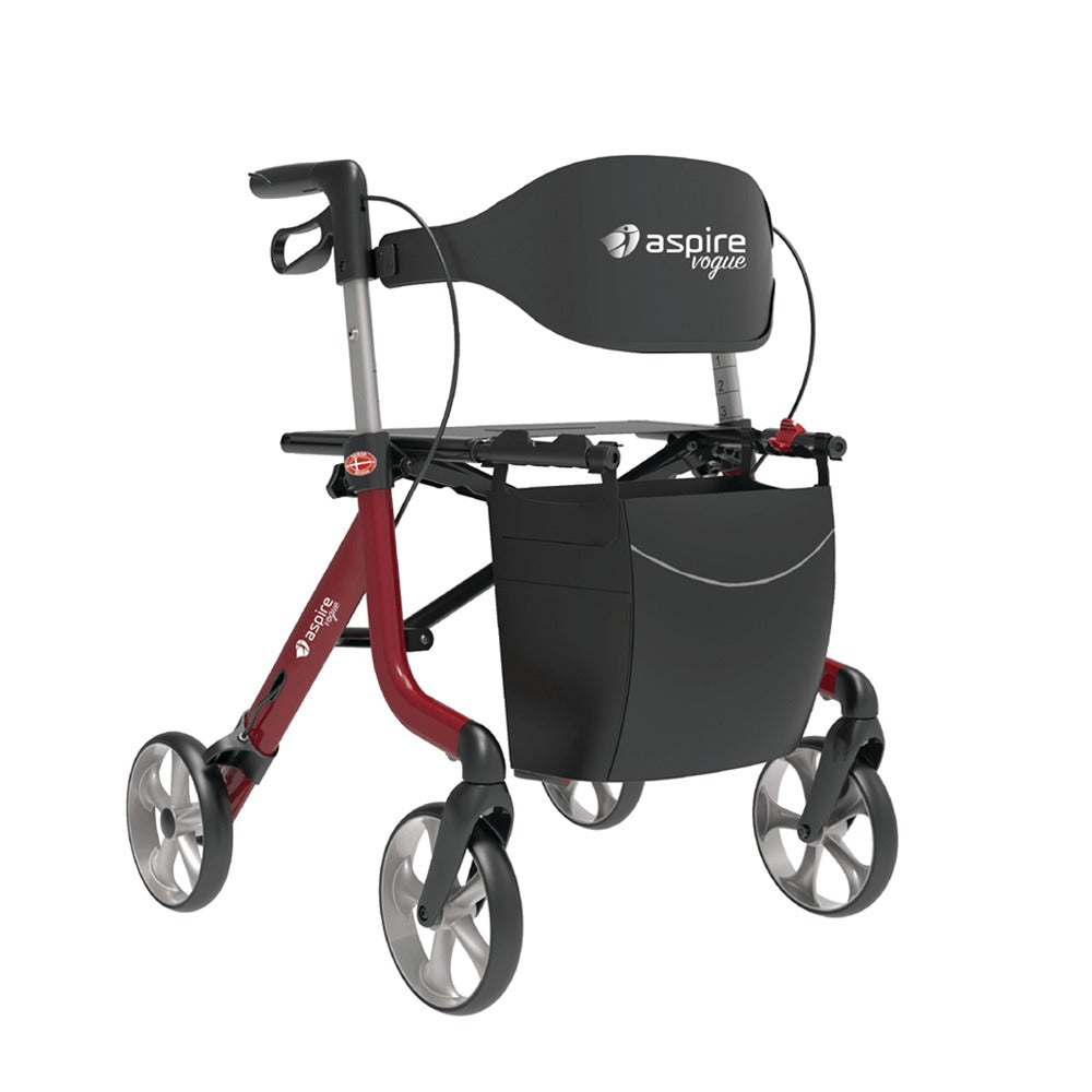 Red Aluminium Aspire Vogue Lightweight Seat Walker WAF705310RE