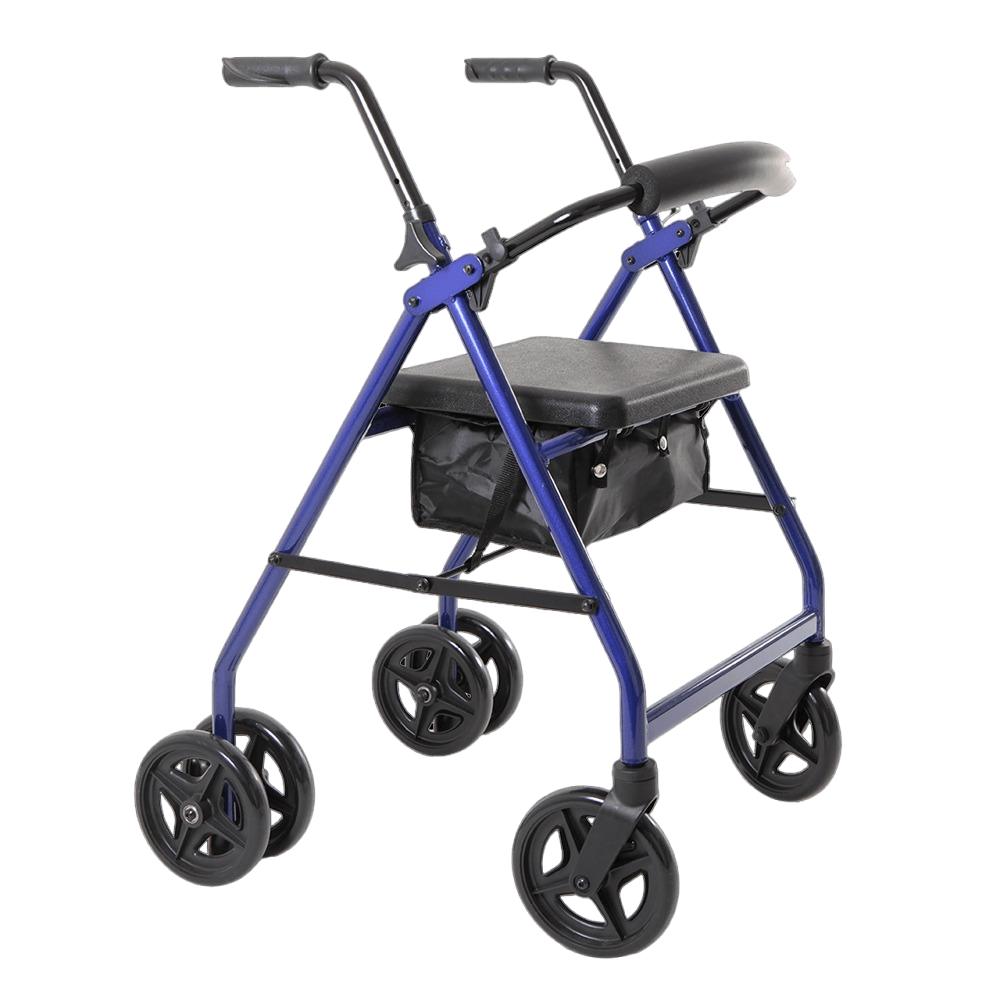 Blue Aluminium Aspire Push Down Seat Walker WAF705600BL